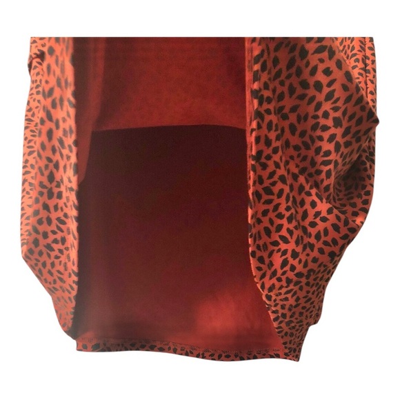 Eddie Bauer Kacey cinnabar ditsy animal print wrap front style skirt size small - Picture 5 of 7
